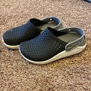 LiteRide CROCS Black and Gray Perforated Clogs